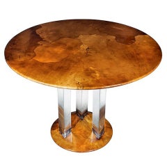 Goatskin Parchment Lucite Round Dining Center Table Karl Springer