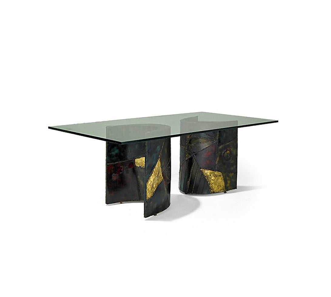 Sculptured Steel Dining Table Paul Evans Directional