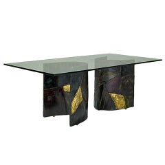 Sculptured Steel Dining Table Paul Evans Directional