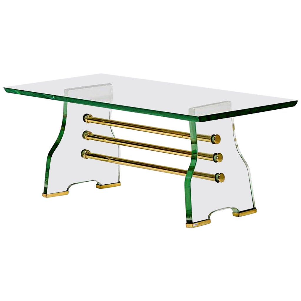 A Marble, Brass and Glass Coffee Table at 1stDibs