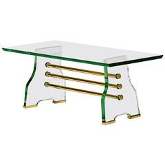 Italian Glass and Brass Coffee Table 4