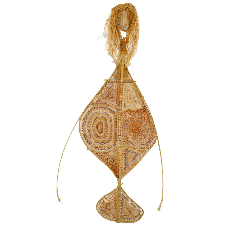 Australian Aboriginal Yawkyawk Fiber Sculpture
