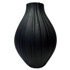 Large Black Ceramic Vase Rosenthal Studio Line Martin Freyer