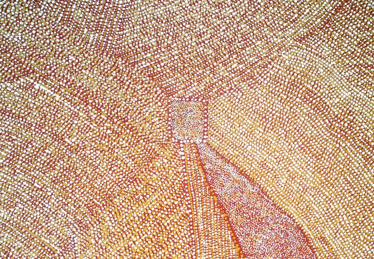 Seltenes Diptychon mit „Brunnendemon in Eidechsenträumen“ von Kathleen Petyarre (Australisch) im Angebot