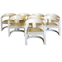 On hold Set of eight Onasis white lacquer chairs Karl Springer