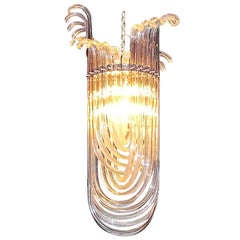 Large dramatic lucite chandelier Art Deco style