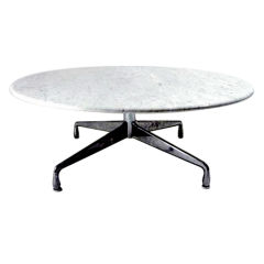 Vintage Eames Aluminum base marble top coffee table