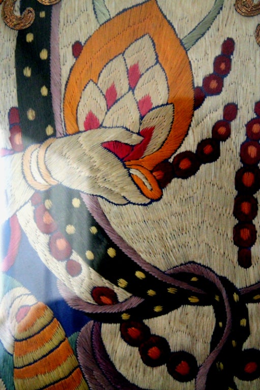Rare antique Himalayan Embroidery Thangka White Tara In Good Condition In Atlanta, GA