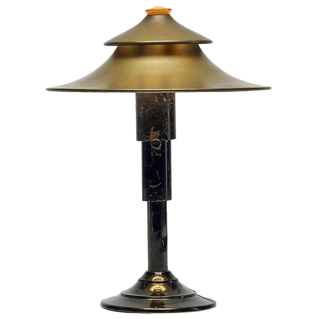 Lampe de bureau Art Déco moderniste par Leroy C. Doane pour Miller