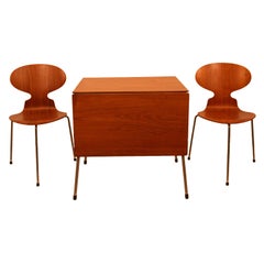 Vintage Arne Jacobsen ant chairs & dropleaf table Fritz Hansen