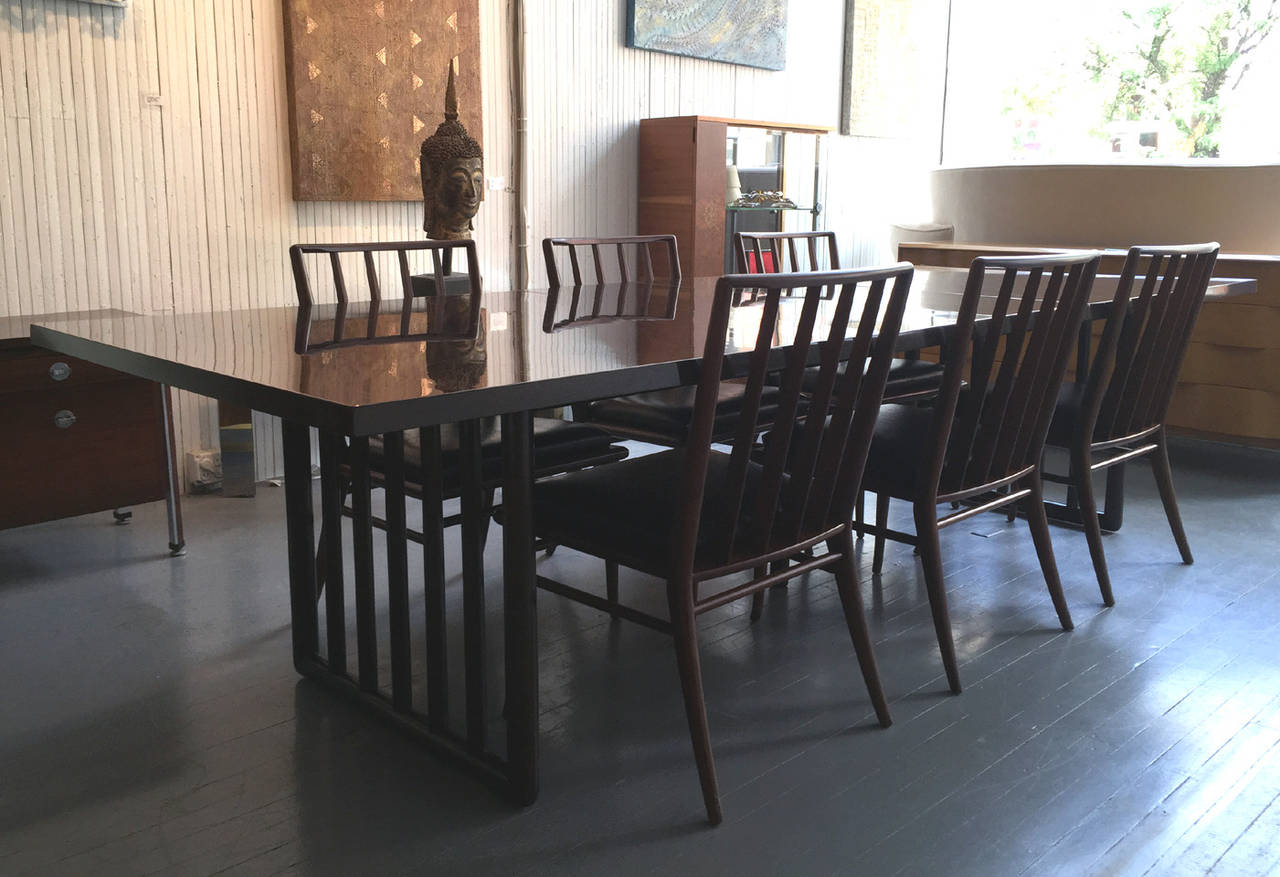 Walnut Dining Table with Extension Leaves T.H. Robsjohn-Gibbings Widdicomb 1