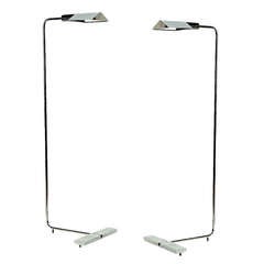 Pair Of Adjustable Chrome Floor Lamps Cedric Hartman