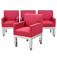 Hold Set of Four cityscape armchairs Paul Evans