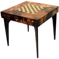 Goat skin clad game table Aldo Tura