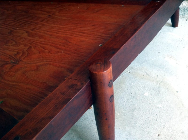 Mid-20th Century Walnut armless settee sofa with cushions George Nakashima