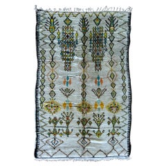 Vintage Morrocan wool rug with geometrical pattern