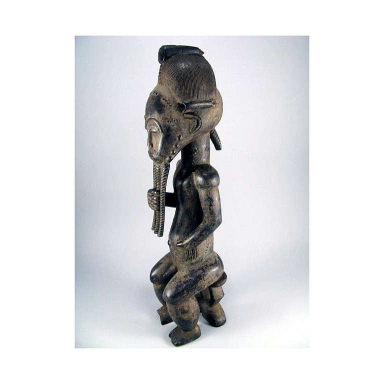 Tribal Baule male figure from Ivory Coast African tribal art