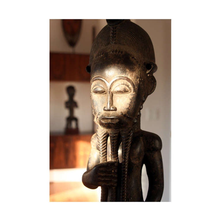 Mid-20th Century Baule male figure from Ivory Coast African tribal art