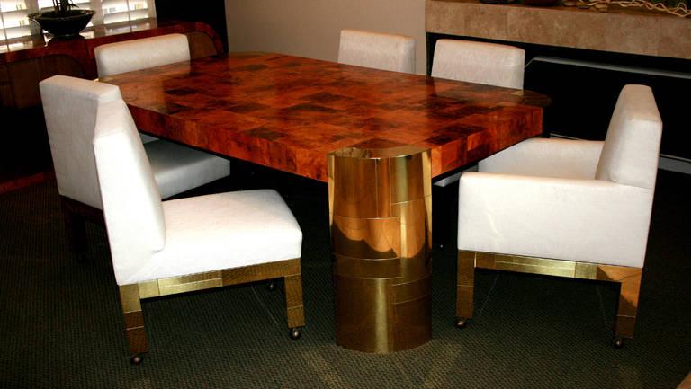 Moderne Table de salle à manger curviligne avec extension Paul Evans pour Directional en vente
