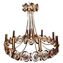 German Palwa Chandelier Gold Plated and Crystal
