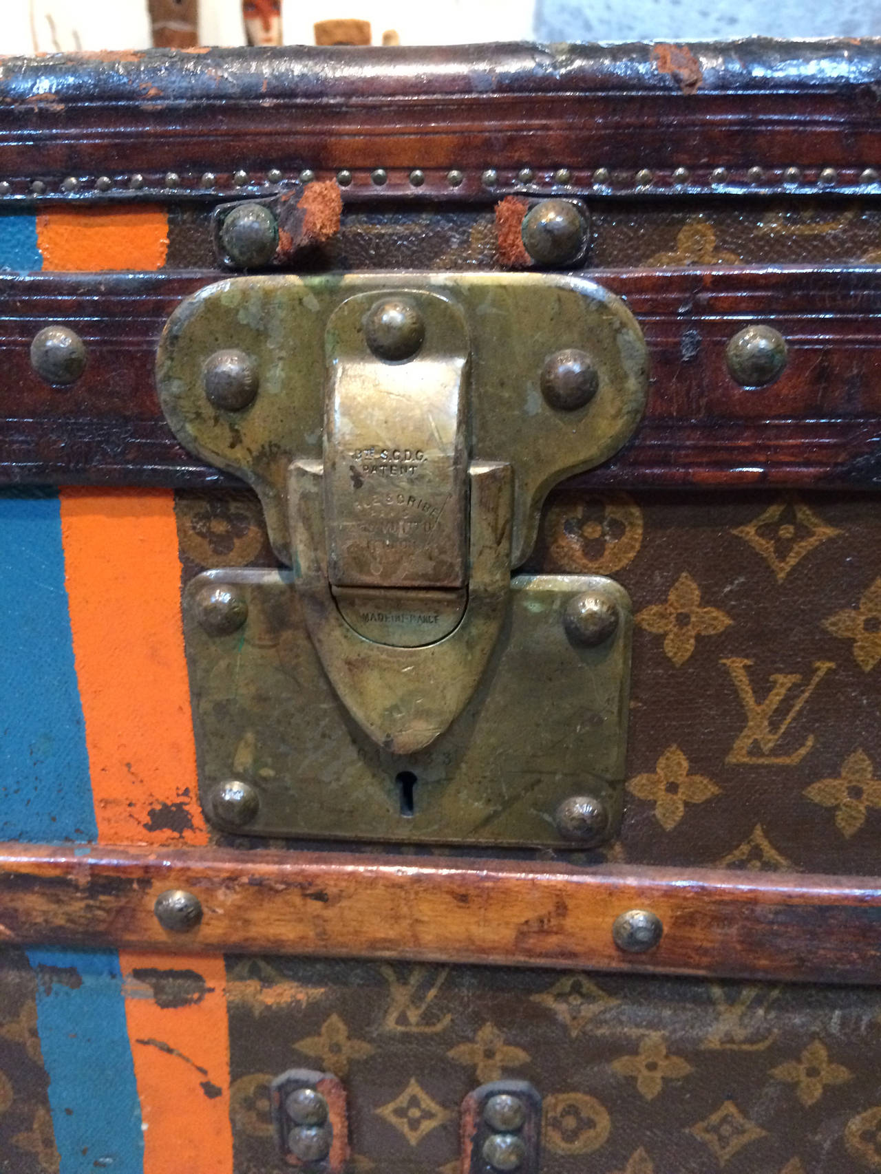 An early vintage Louis Vuitton Flat Steamer Trunk 3