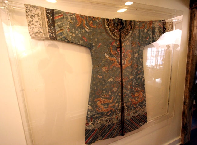 Chinese Silk Embroidered Dragon Robe Ching Dynasty 3
