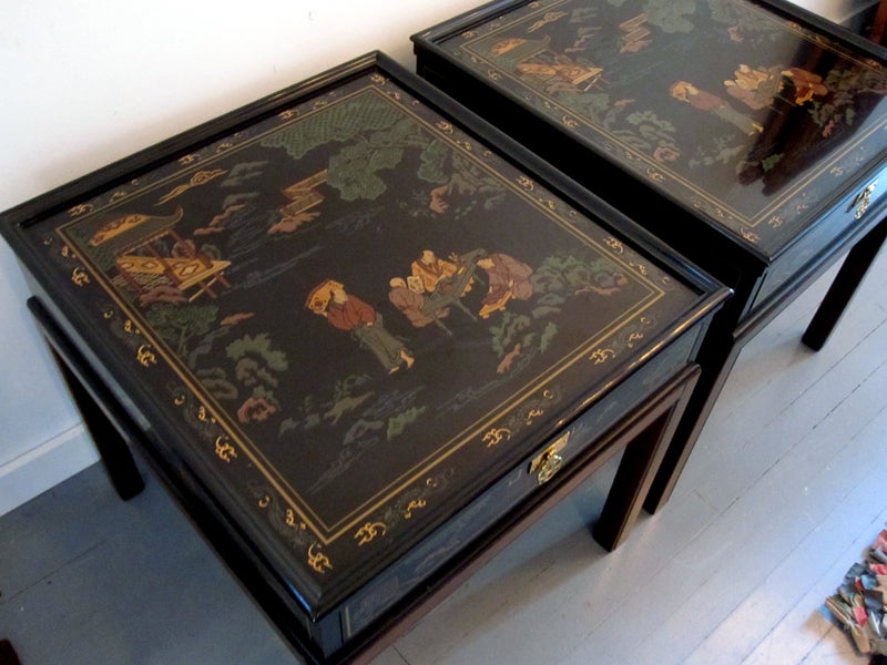 Pair of Lacquered Night Stands by Drexel Heritage In Good Condition In Atlanta, GA