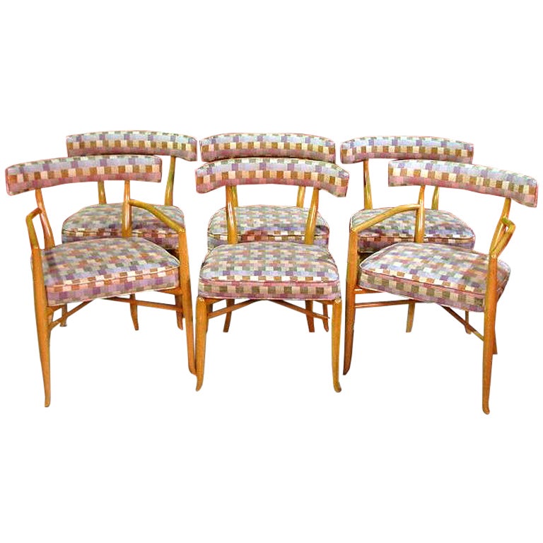 Set of six Klismos dining chairs Robsjohn Gibbings Widdicomb