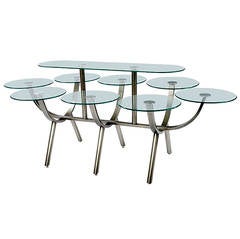Glass and Steel Banquet Table by Design Institute of America 5