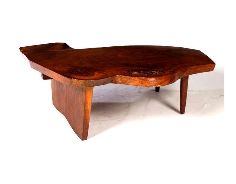 Modern Free Edge Walnut Coffee Table George Nakashima