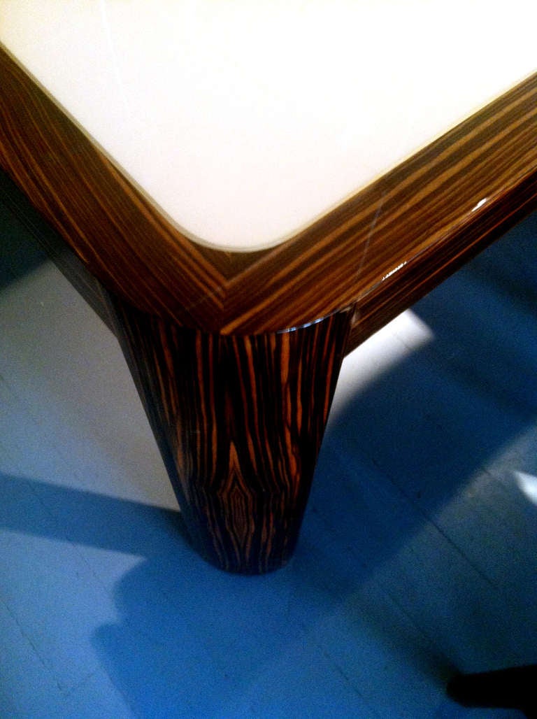 Late 20th Century Madagascar Ebony Radius Dining Table Vladimir Kagan Art Deco