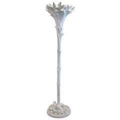 White Plaster Palm Floor Lamp by Sirmos after Serge Roche