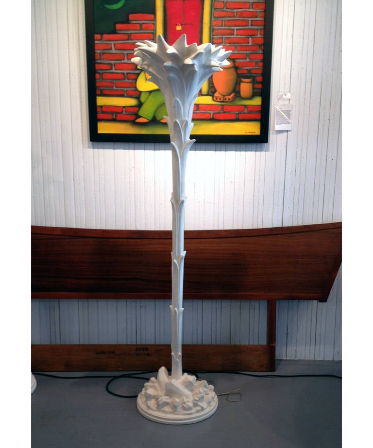 White Plaster Palm Floor Lamp by Sirmos after Serge Roche at 1stDibs