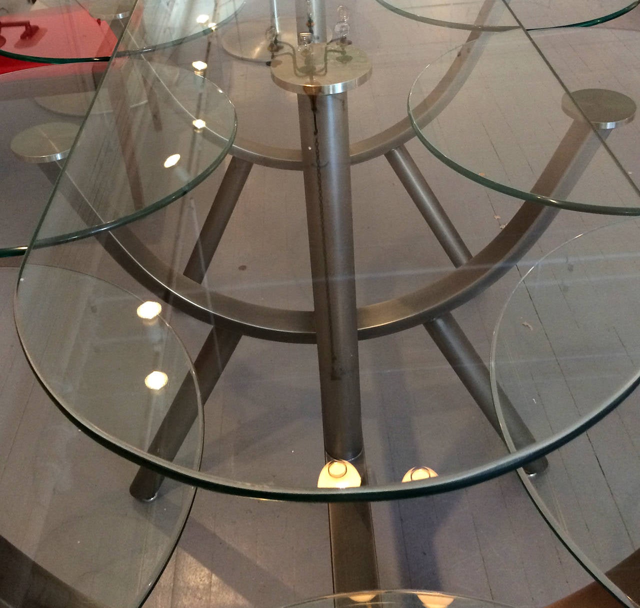 Modern Glass and Steel Banquet Table by Design Institute of America