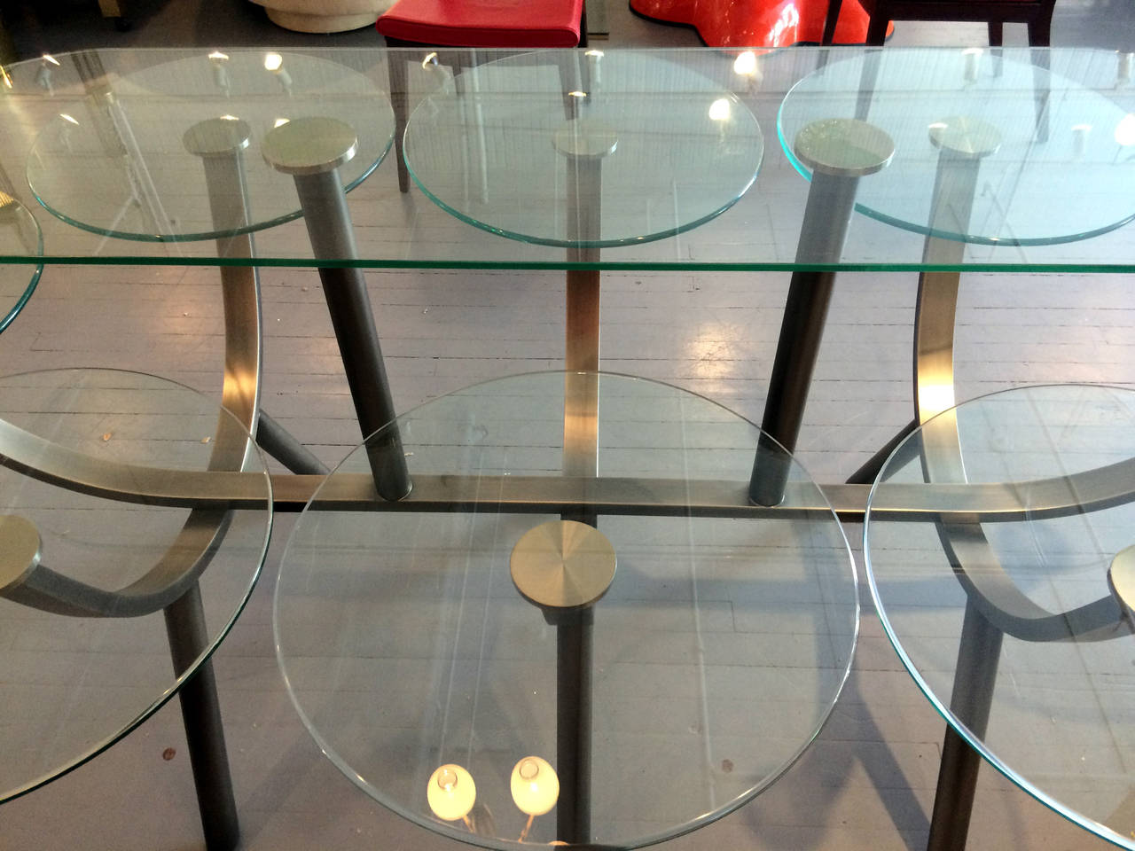 A very cool banquet table of unusual design by DIA (Design Institute America)  circa 1980s. The 