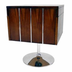 Mid century vintage Walnut and Chrome Bar by Lane Co.