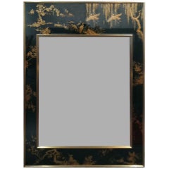 Eglomise Mirror with Brass Trim La Barge