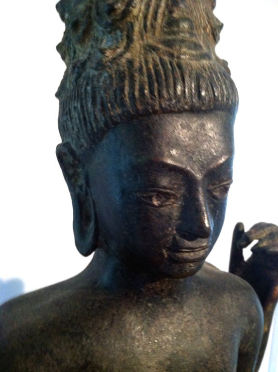 Bronze Statue Of Bodhisattva Avalokitesvara Thailand In Good Condition In Atlanta, GA