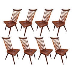 Ensemble ancien de huit chaises neuves George Nakashima