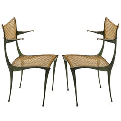 Paire de chaises Gazelle en bronze de Dan Johnson