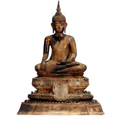 Antique A Magnificant Bronze Buddha Statue Thailand