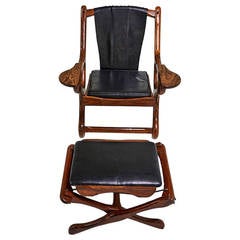 Rosewood and leather lounge Chair and Ottoman Don Shoemaker 8