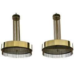 A Pair of French Brass Chandelier Ceiling Light Pierre Cardin