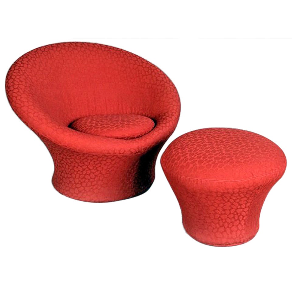 Dutch Mushroom swivel lounge chair and ottoman Pierre Paulin Artifort