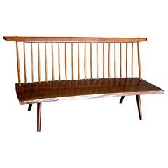 Early Free Edge Walnut Bench by American Woodworker George Nakashima 12