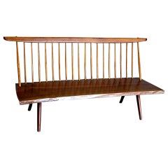 Early Free Edge Walnut Bench by American Woodworker George Nakashima