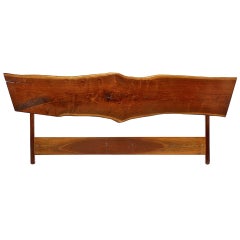 Vintage Exceptional Walnut King Bed Headboard George Nakashima