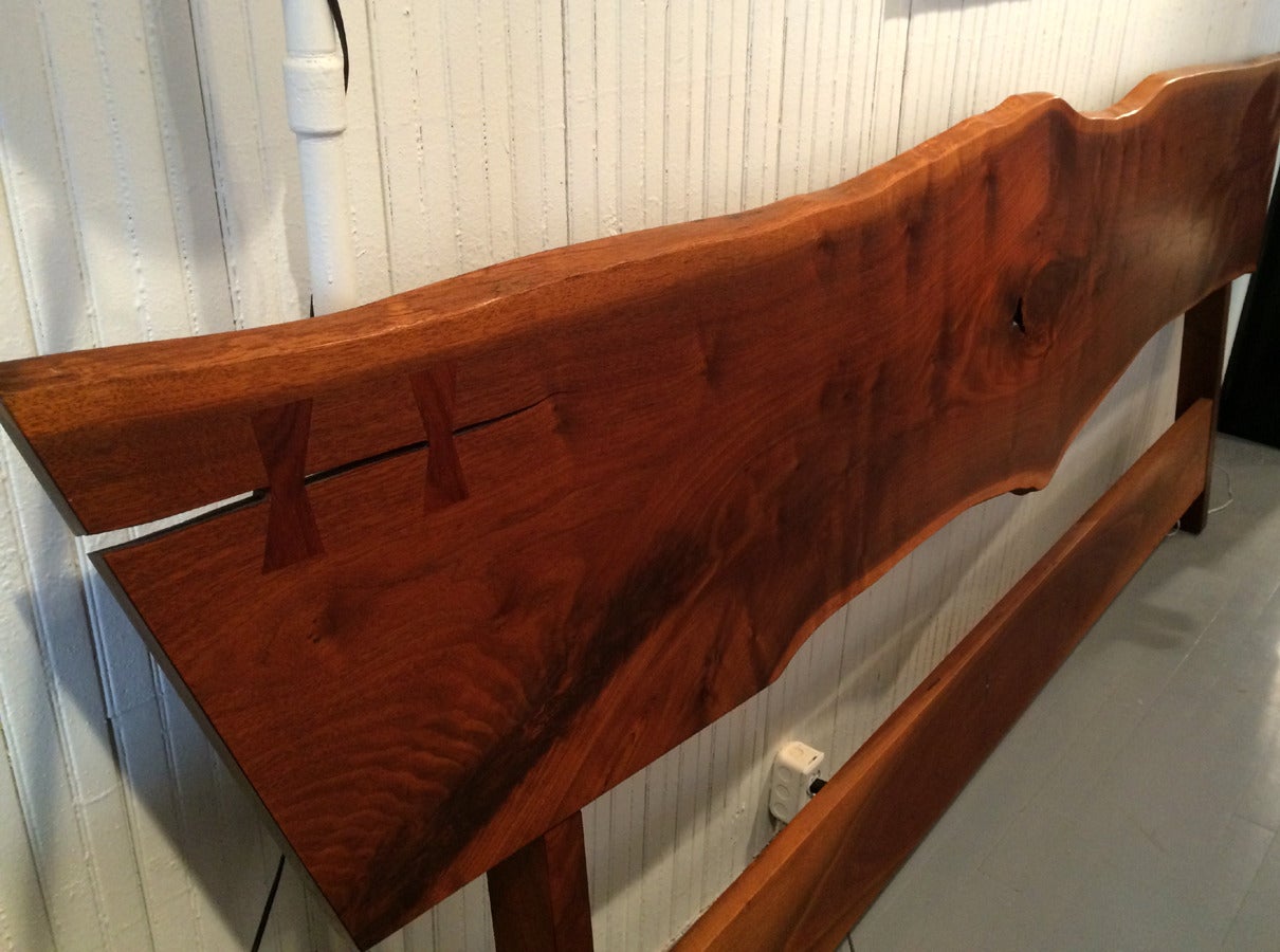 Mid-20th Century Exceptional Walnut King Bed Headboard George Nakashima