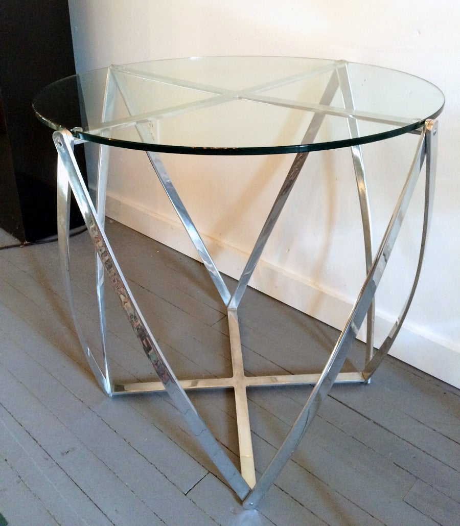 Mid-20th Century Pair of Metal Side Tables by John Vesey