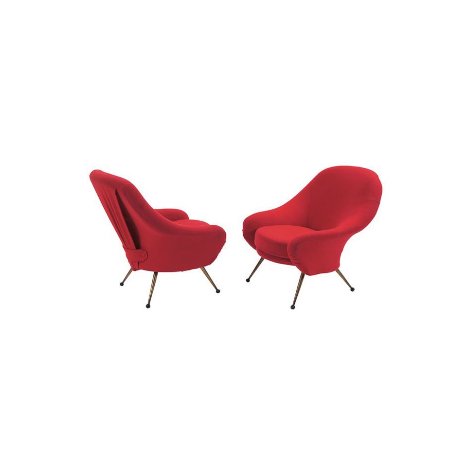 Pair Italian Martingala lounge chairs Marco Zanuso